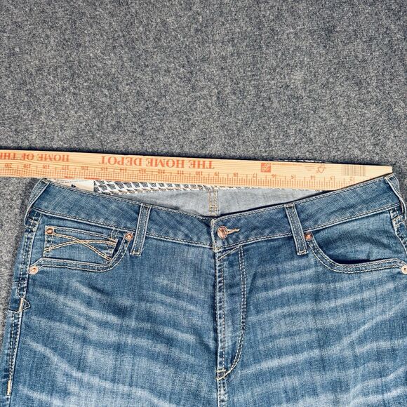 Ariat Real Jeans Womens 34R Blue Bootcut Denim Tennessee Real Daniela Western - Picture 11 of 13
